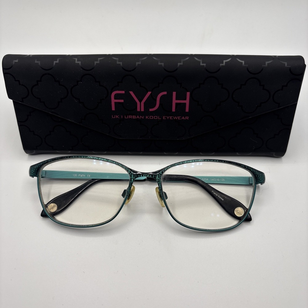 FYSH 3647 S204 TEAL BLACK AUTHENTIC EYEGLASSES 54-16-135MM FRAMES W/CASE